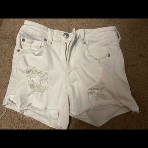 American Eagle High Rise ripped jean shorts